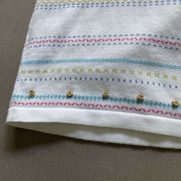 Christopher & Banks Ladies Cardigan. Size XL .Color. White with Stripes. - Picture 4 of 6